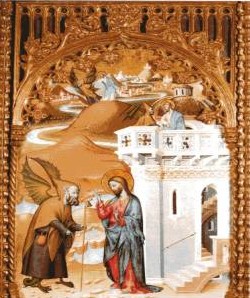 Les tres temptacions al desert. Retaule de la Catedral Vella de Salamanca.